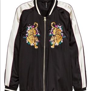Embroidered souvenir bomber jacket